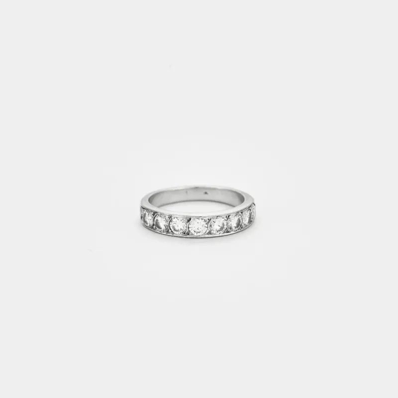 Bague alliance demi-tour en or blanc 18k et diamants sold by 58 Facettes