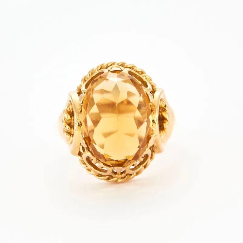 Bague en or jaune et citrine sold by 58 Facettes