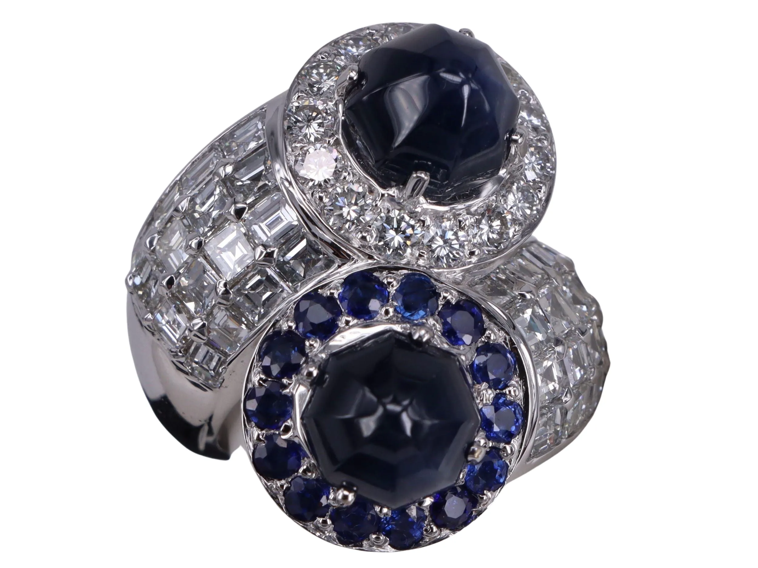 Bague Toi et moi Saphirs et Diamants en or blanc sold by 58 Facettes