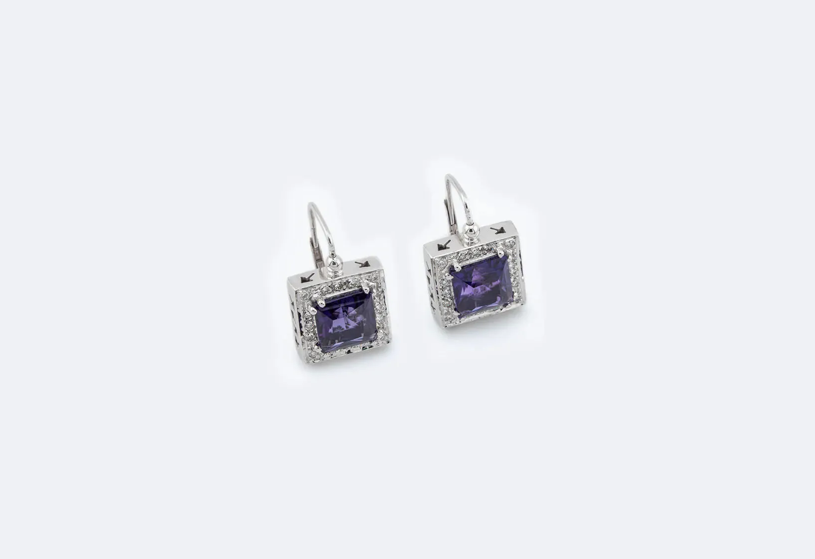 Boucles d’oreilles en or blanc 18 kt avec améthystes sold by 58 Facettes product image thumbnail 2