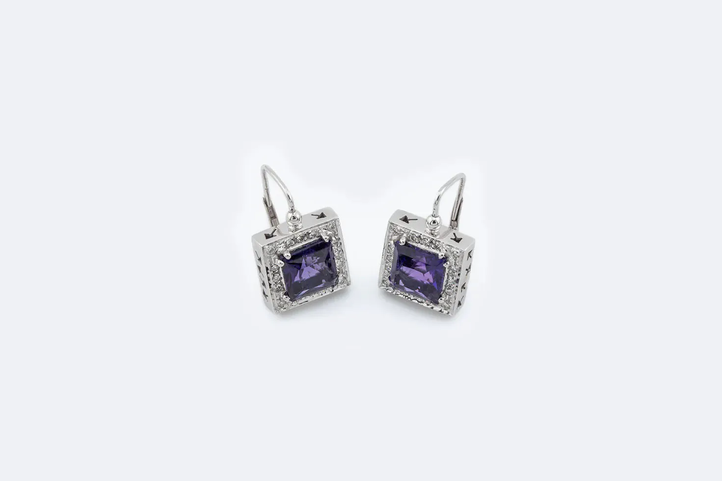 Boucles d’oreilles en or blanc 18 kt avec améthystes sold by 58 Facettes product image thumbnail 3
