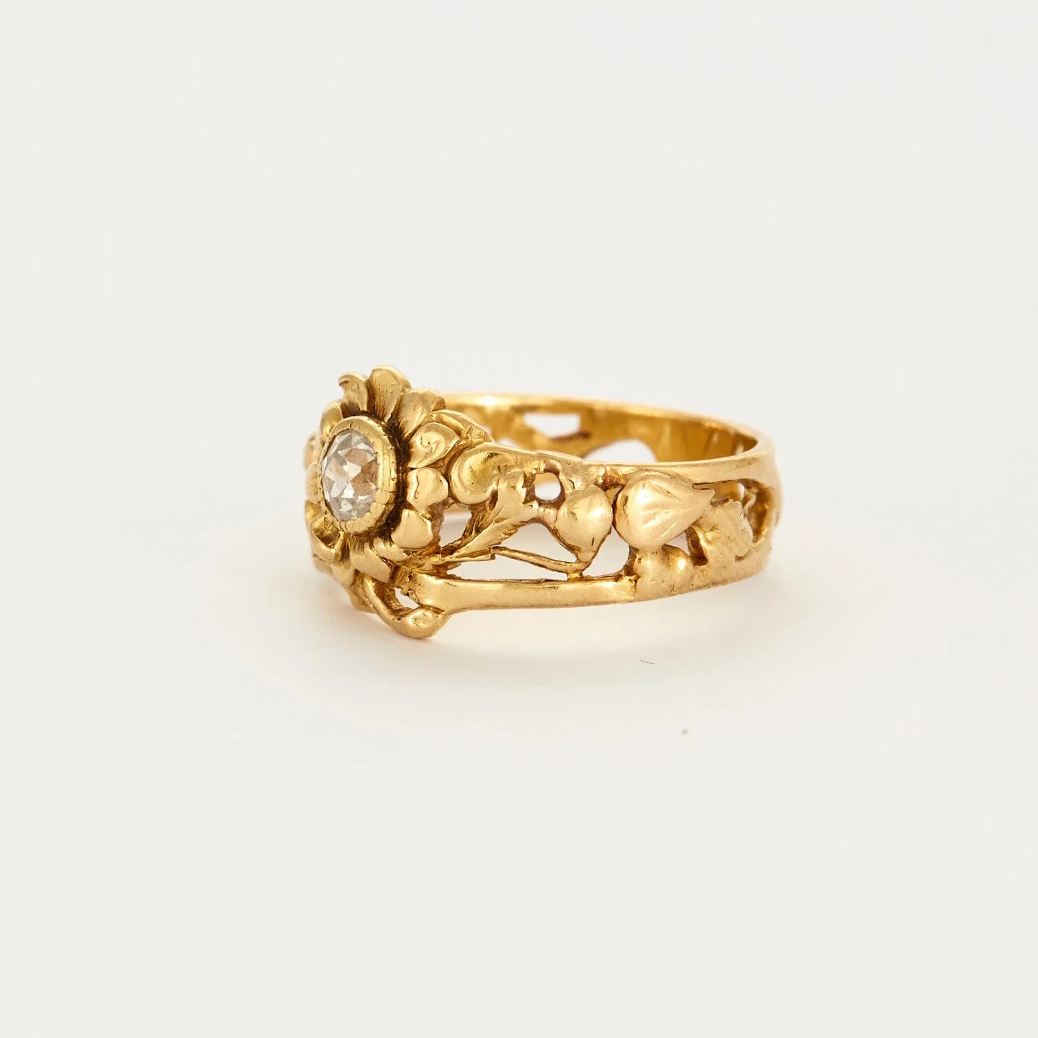 Bague motif floral or jaune et diamant sold by 58 Facettes product image thumbnail 3