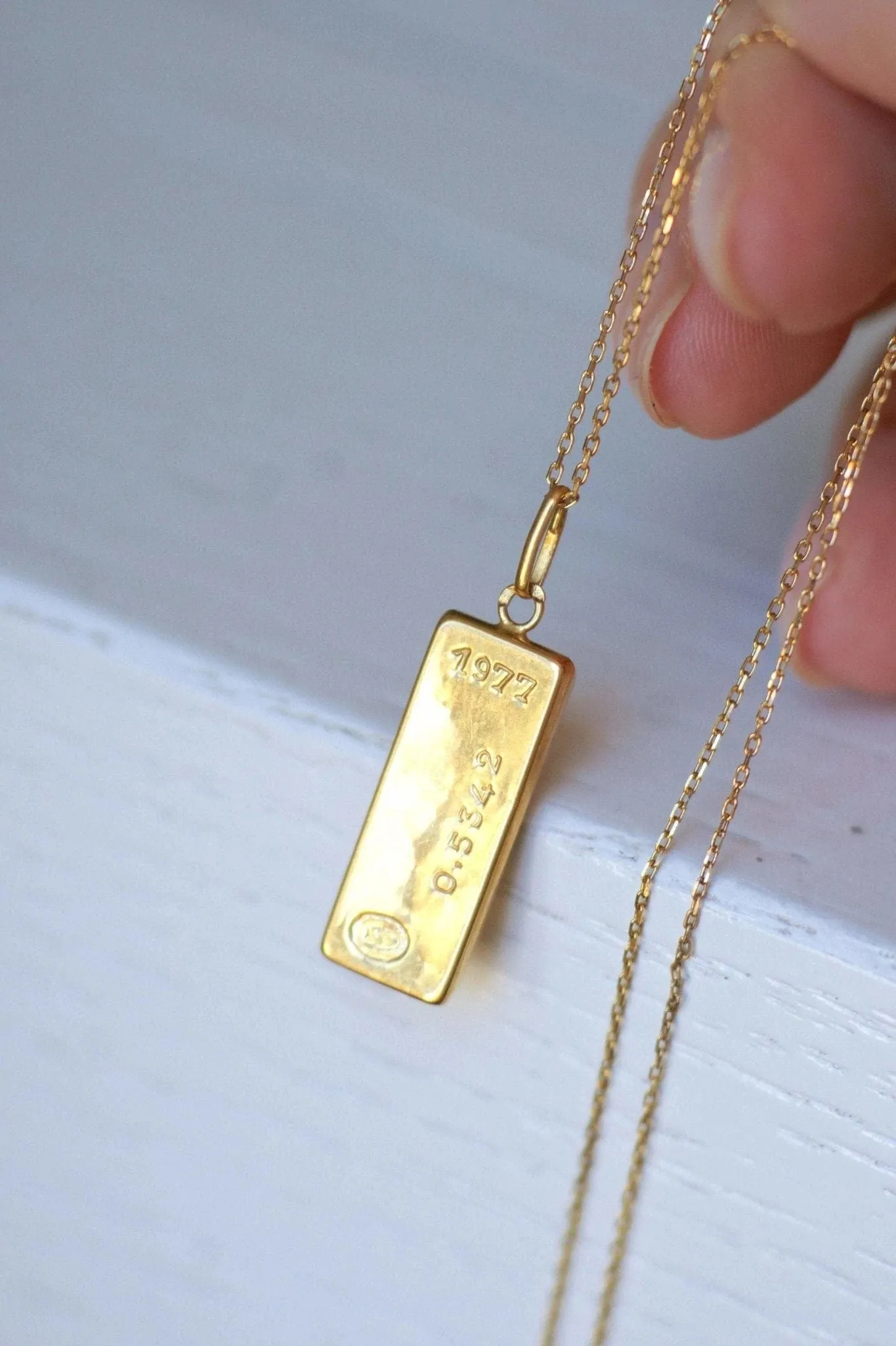 Collier Vintage pendentif lingot or jaune sold by 58 Facettes product image thumbnail 3