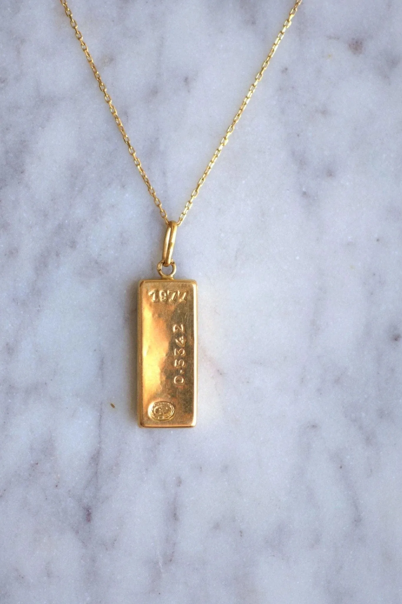 Collier Vintage pendentif lingot or jaune sold by 58 Facettes product image thumbnail 4