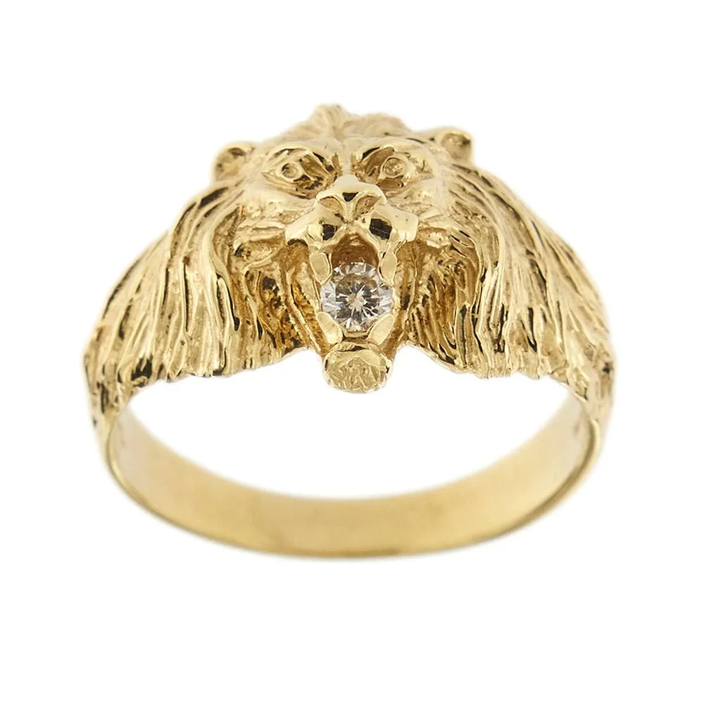 Bague tête de lion avec diamants sold by 58 Facettes