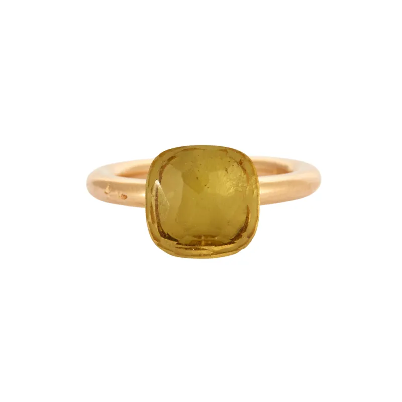 POMELLATO - Bague Nudo or rose et gris avec quartz citron sold by 58 Facettes