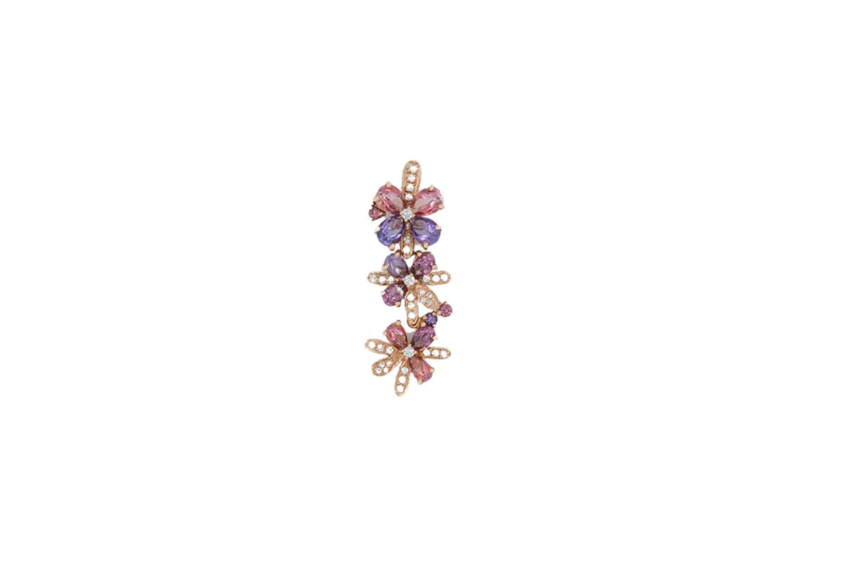 Pendentif en or rose avec améthystes et diamants sold by 58 Facettes