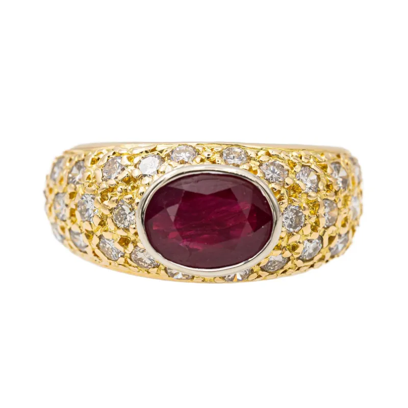 Bague Jonc Or jaune Rubis sold by 58 Facettes