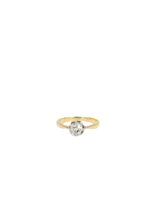 Solitaire ancien Or jaune Platine Diamant sold by 58 Facettes