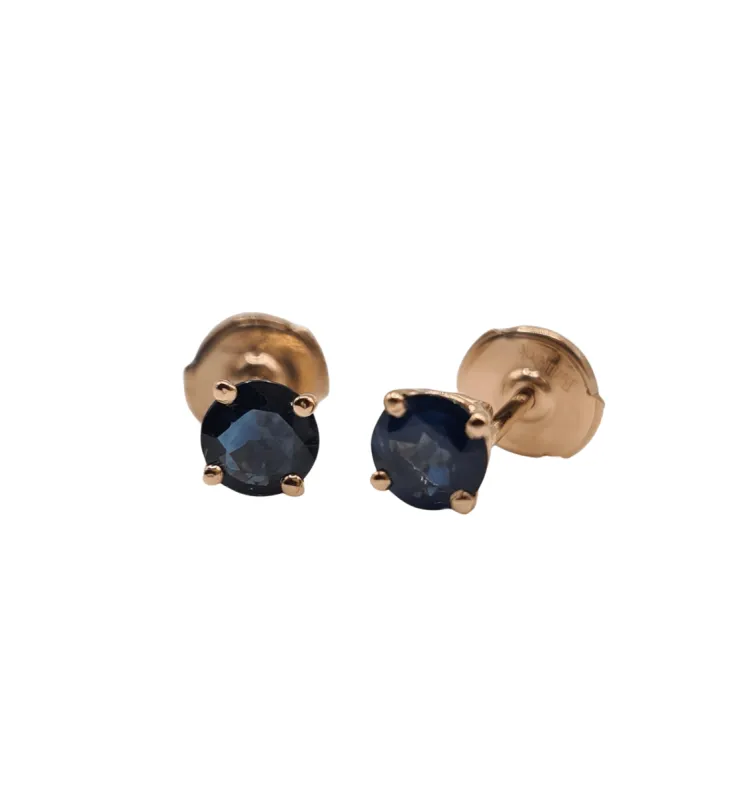 Boucles d’oreilles or rose et saphir sold by 58 Facettes