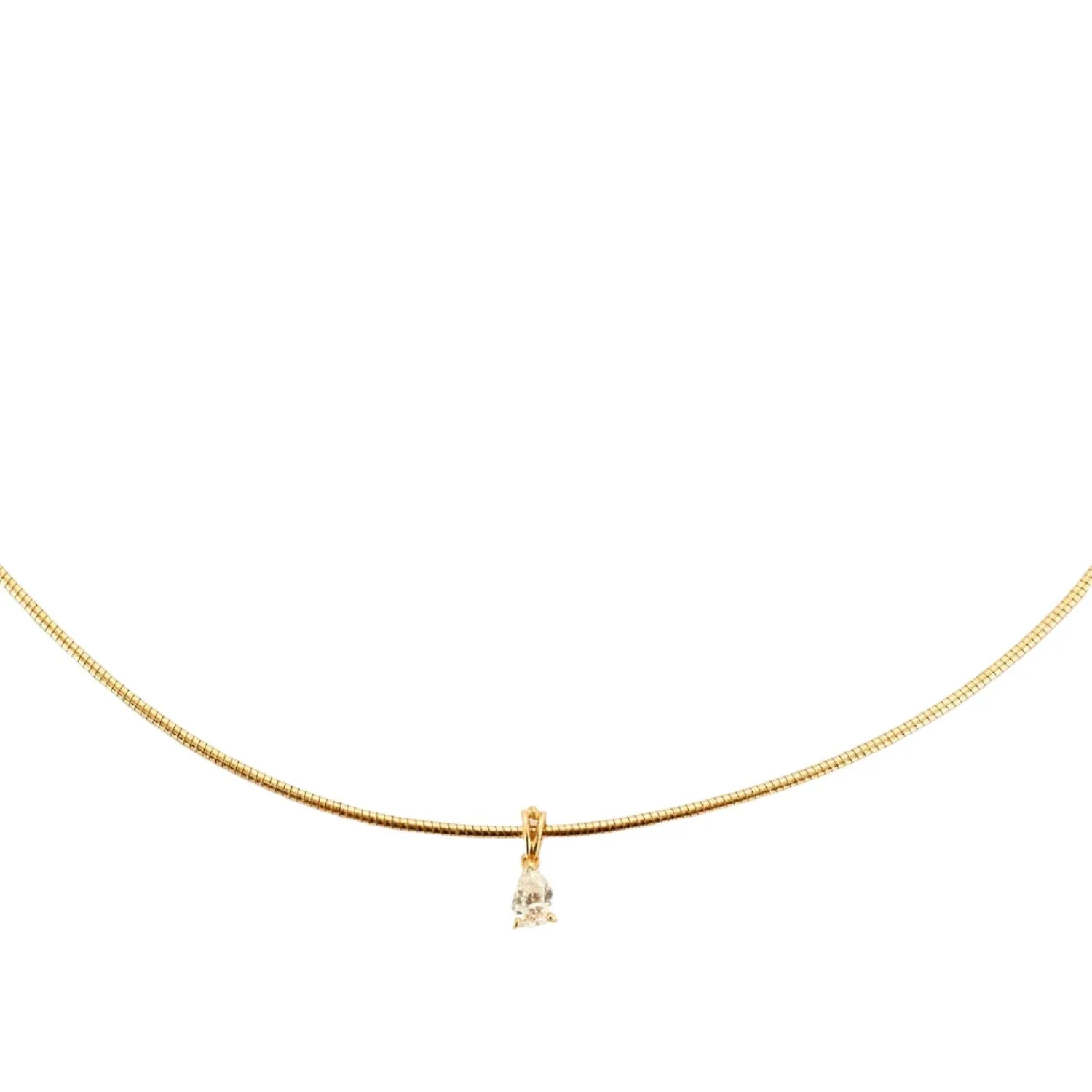 Collier or jaune serti d'un diamant poire sold by 58 Facettes