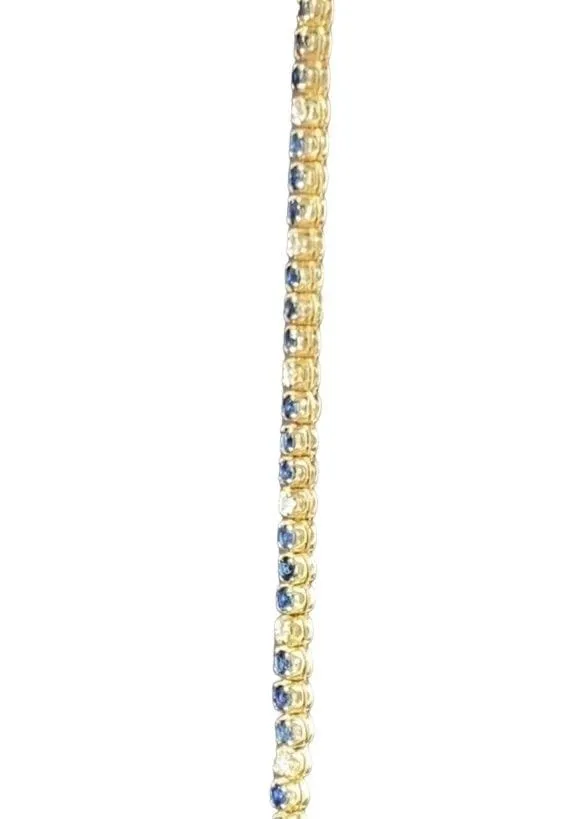 Bracelet Tennis Or jaune Saphirs Diamants sold by 58 Facettes product image thumbnail 3
