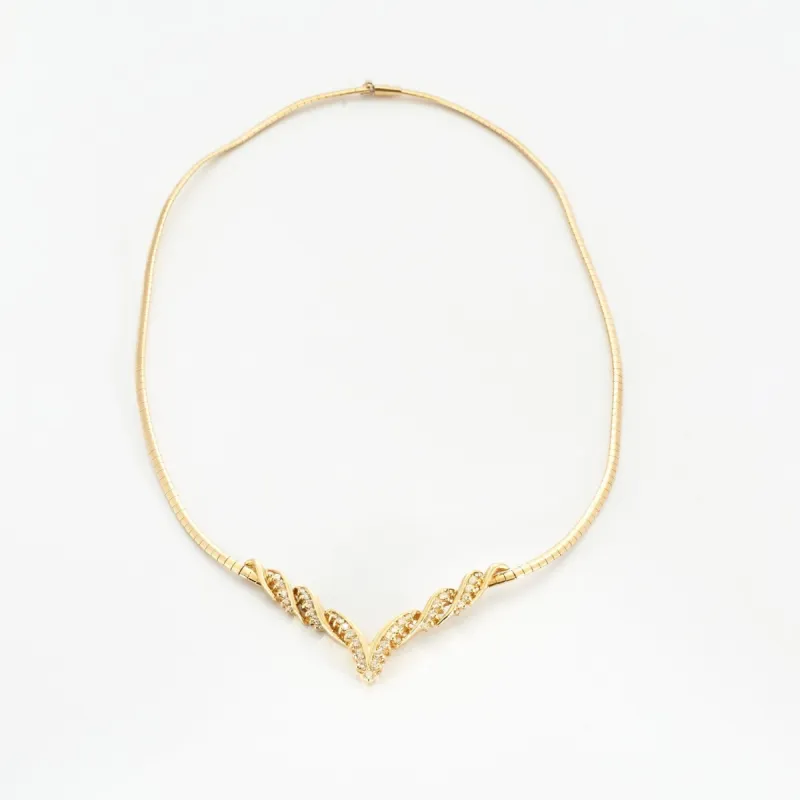 Collier diamants sertis sur or jaune 14 carats sold by 58 Facettes