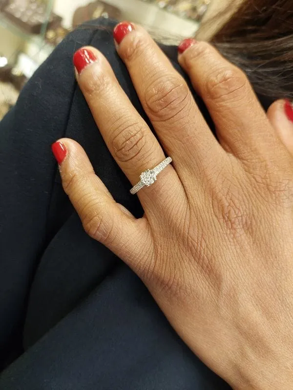 Bague solitaire or blanc diamants sold by 58 Facettes product image thumbnail 2