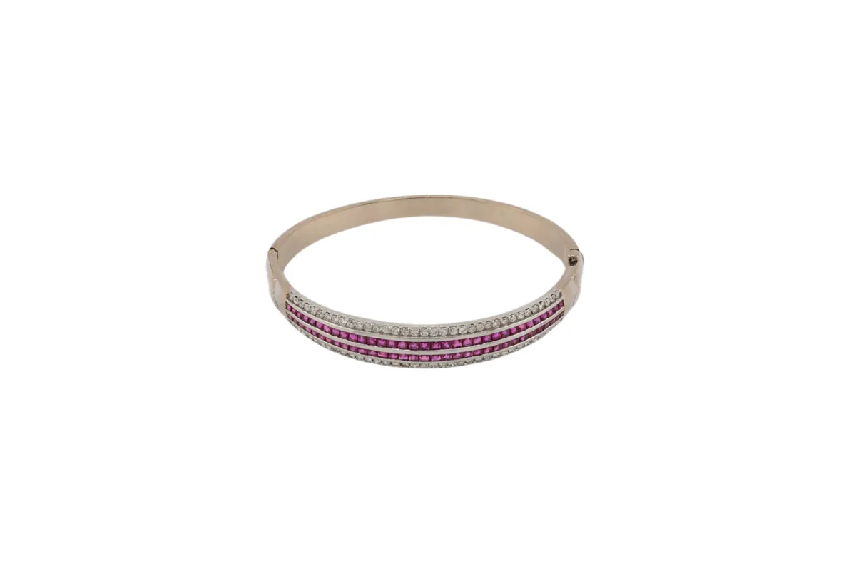 Bracelet en or blanc avec diamants et rubis sold by 58 Facettes