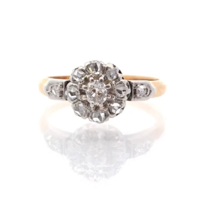 Bague ancienne or et platine sertie de diamants sold by 58 Facettes