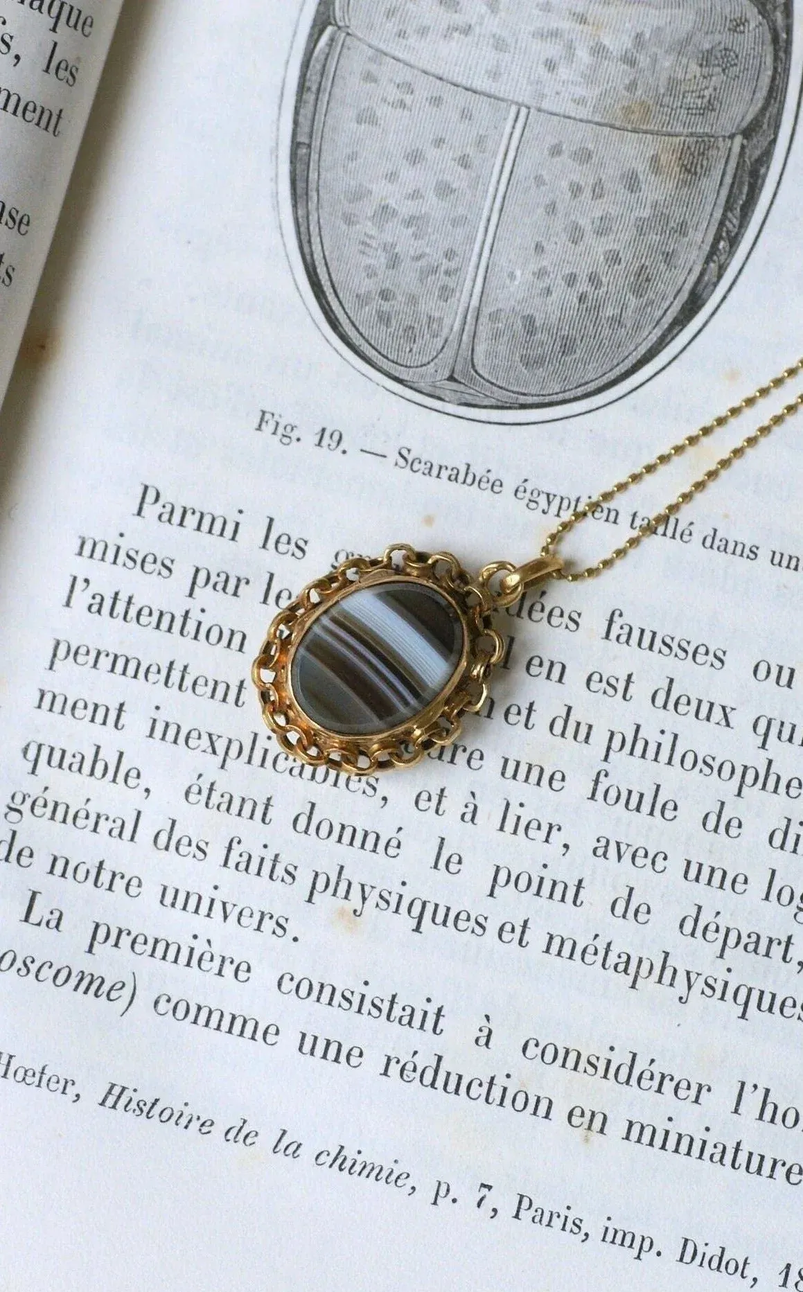 Médaillon Ouvrant Agate et Anneaux Or Jaune sold by 58 Facettes product image thumbnail 4