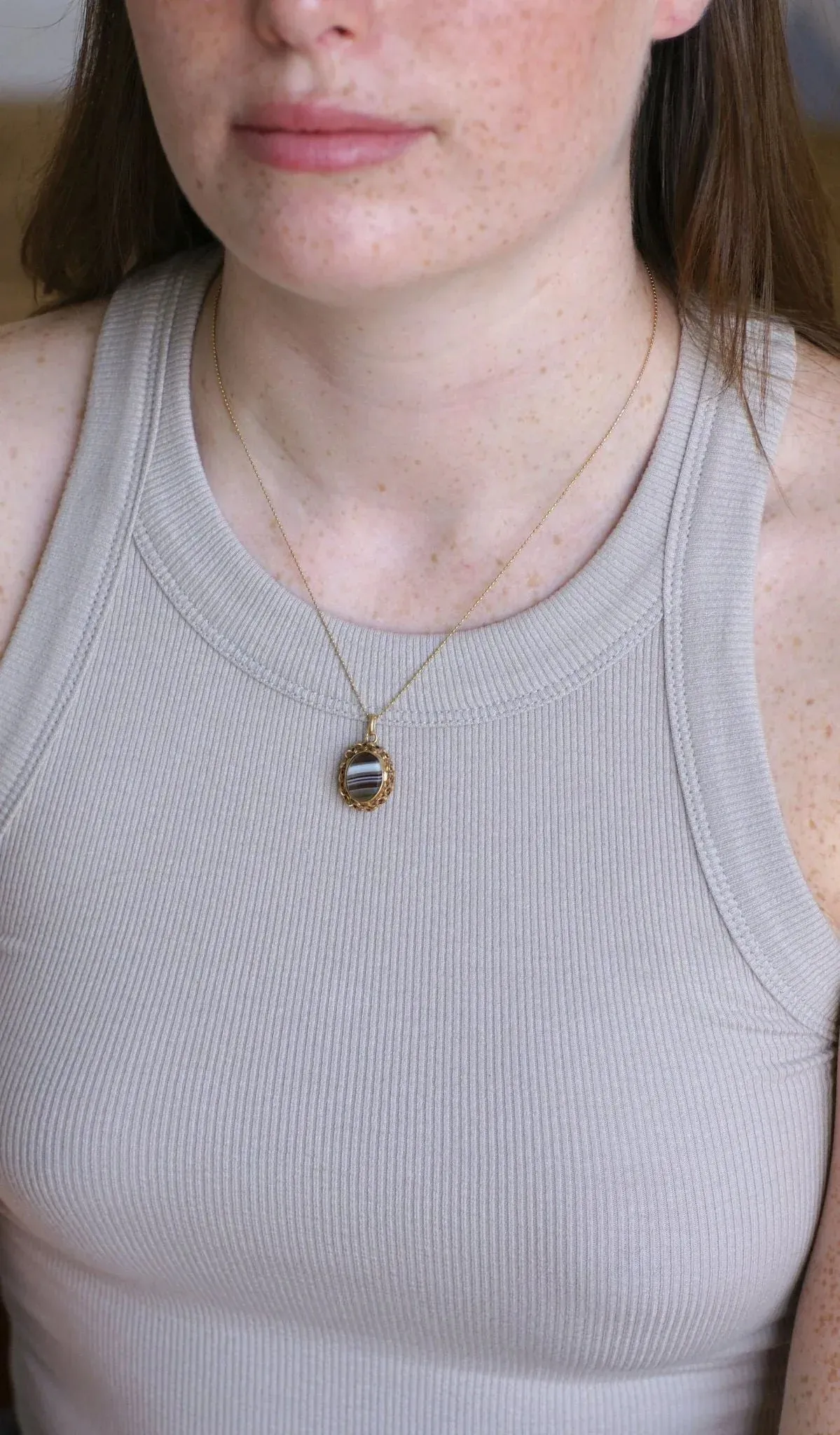 Médaillon Ouvrant Agate et Anneaux Or Jaune sold by 58 Facettes product image thumbnail 2