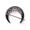 Broche Croissant or et argent diamants sold by 58 Facettes