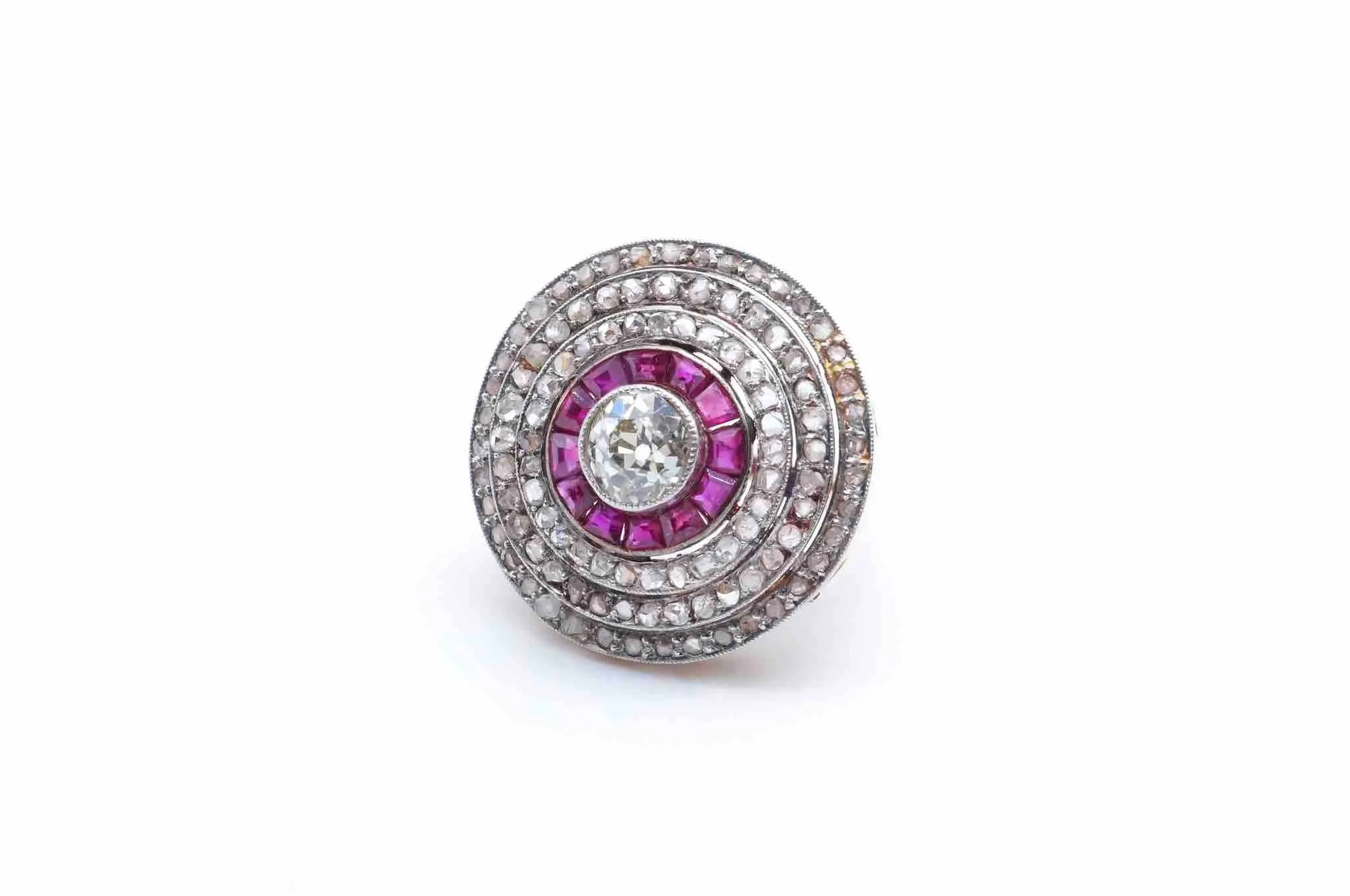 Bague Or jaune Platine Diamants Rubis sold by 58 Facettes product image thumbnail 3