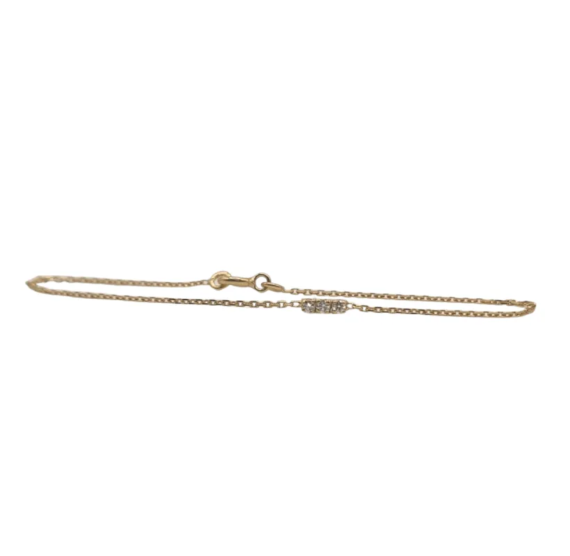 Bracelet or jaune 18 carats sertie de diamants sold by 58 Facettes