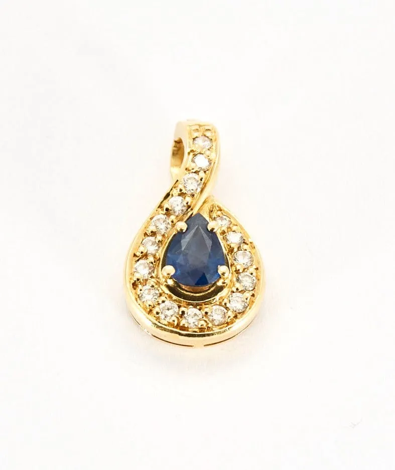 Pendentif or jaune saphir et diamants sold by 58 Facettes