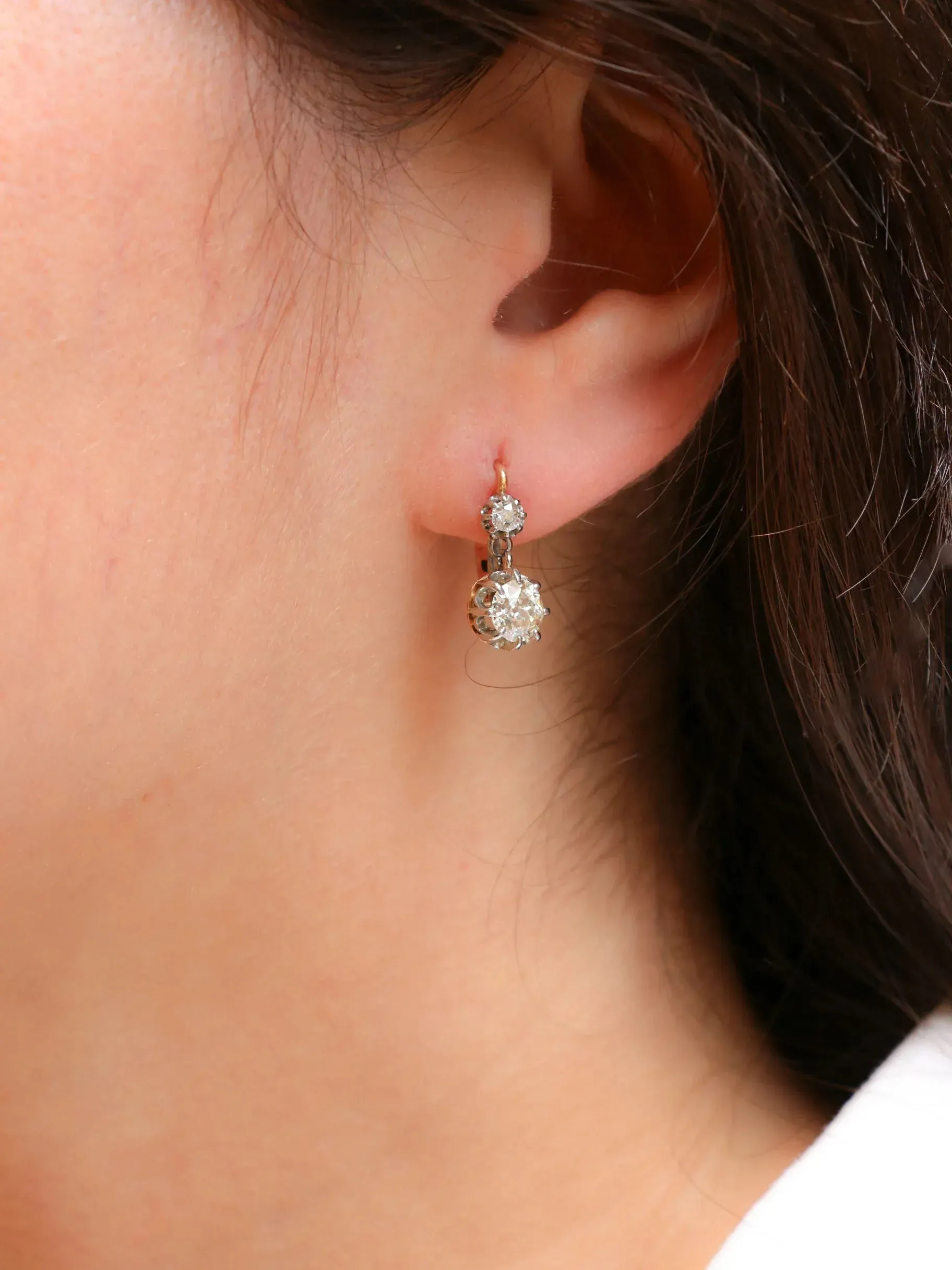 Dormeuses diamants taille ancienne 2,2 ct sold by 58 Facettes product image thumbnail 2