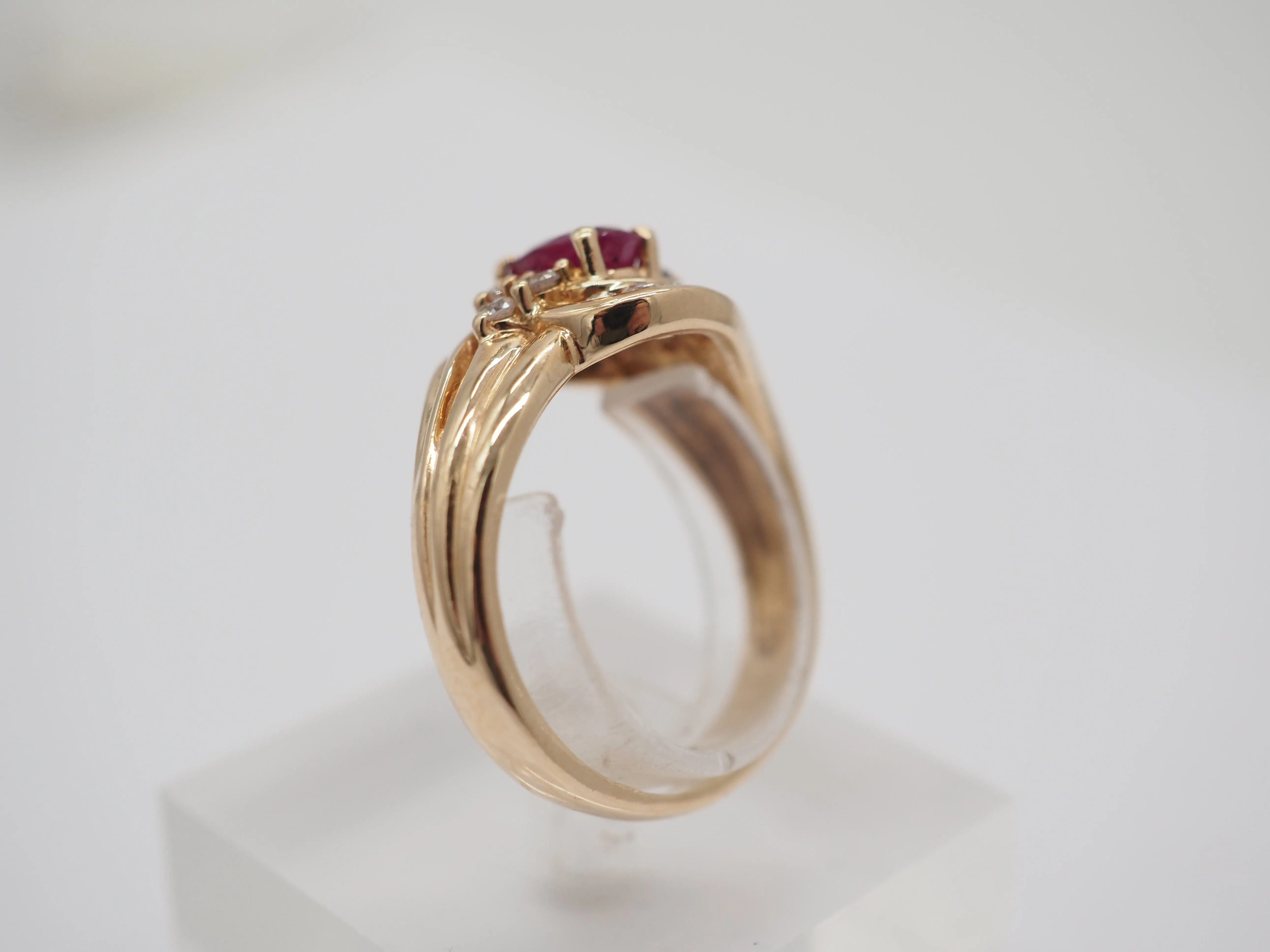 Bague Or jaune Diamants Rubis sold by 58 Facettes product image thumbnail 3