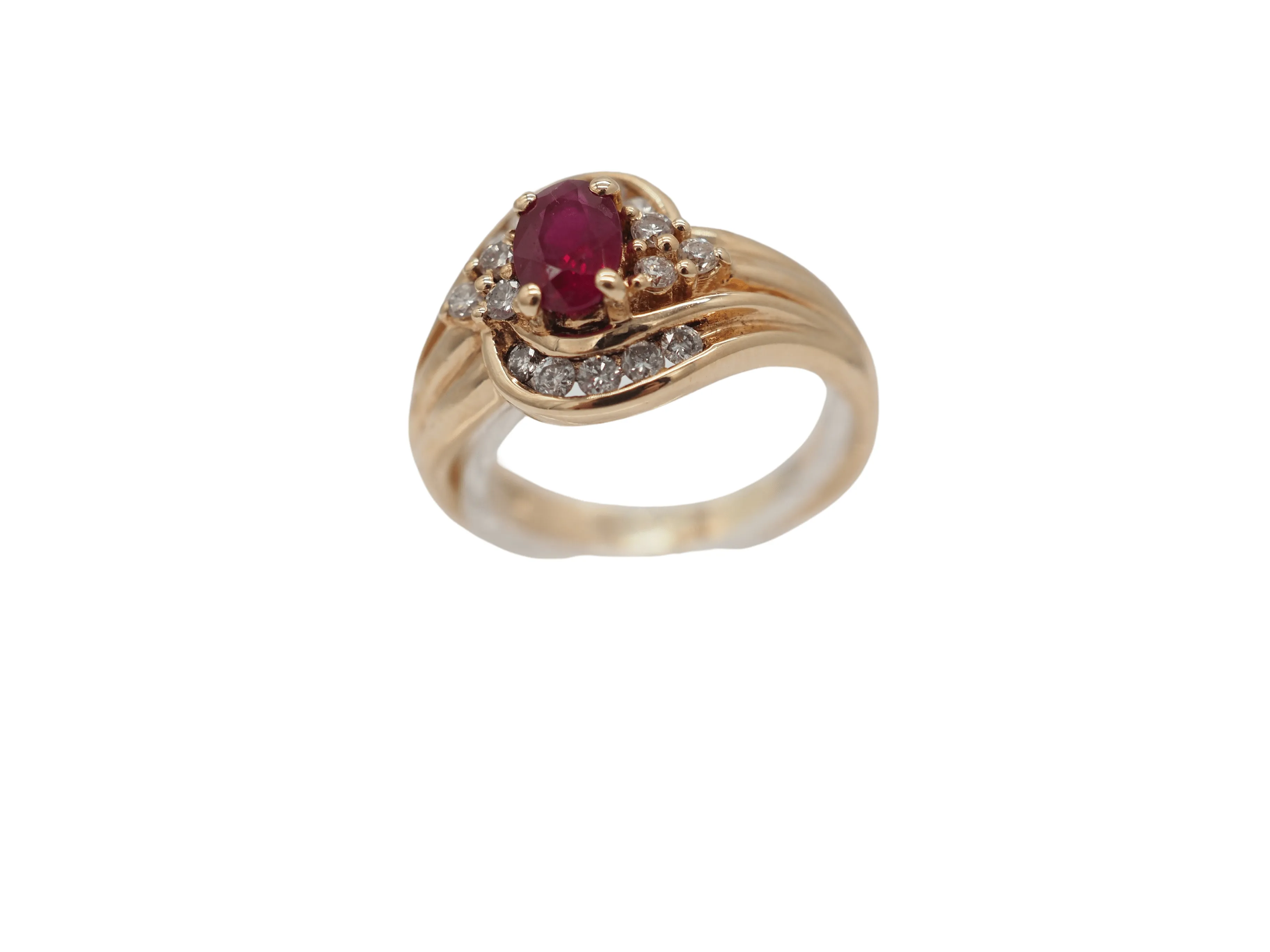 Bague Or jaune Diamants Rubis sold by 58 Facettes