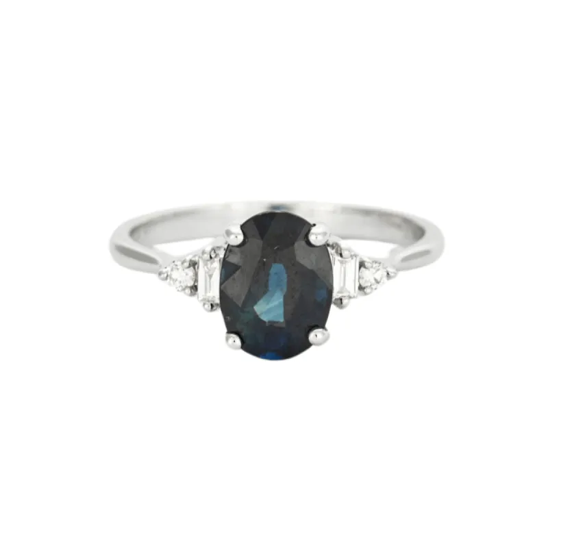 Bague en or blanc Saphir et diamants sold by 58 Facettes