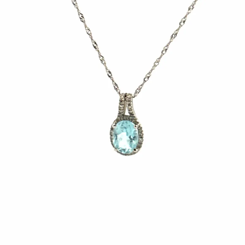 Collier or blanc topaze et diamants sold by 58 Facettes