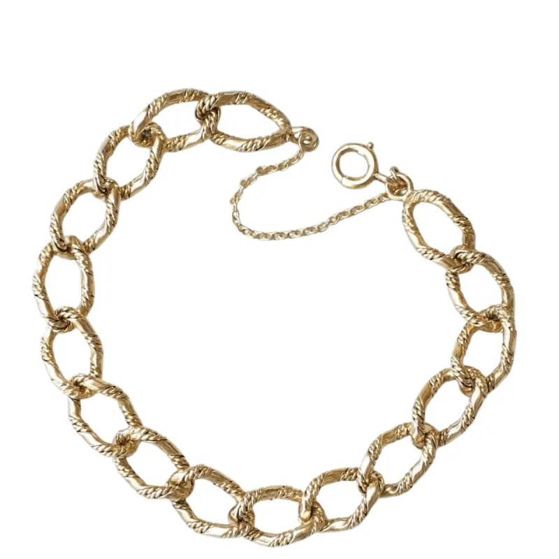 Bracelet gourmette corde or jaune sold by 58 Facettes