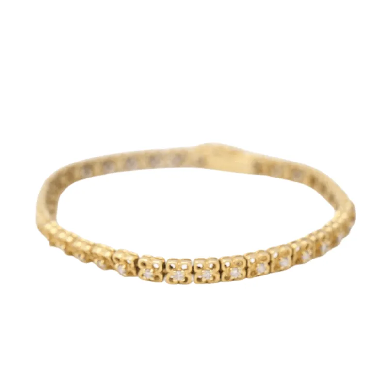 Bracelet fleur Or jaune Diamants sold by 58 Facettes