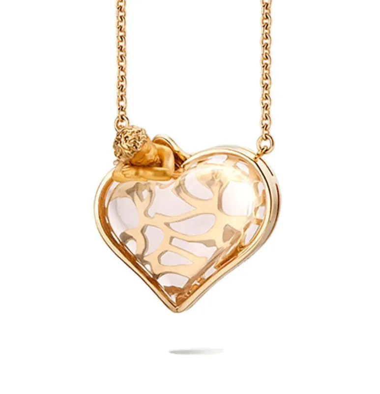 Carrera Y Carrera - Collier or jaune et quartz rose sold by 58 Facettes