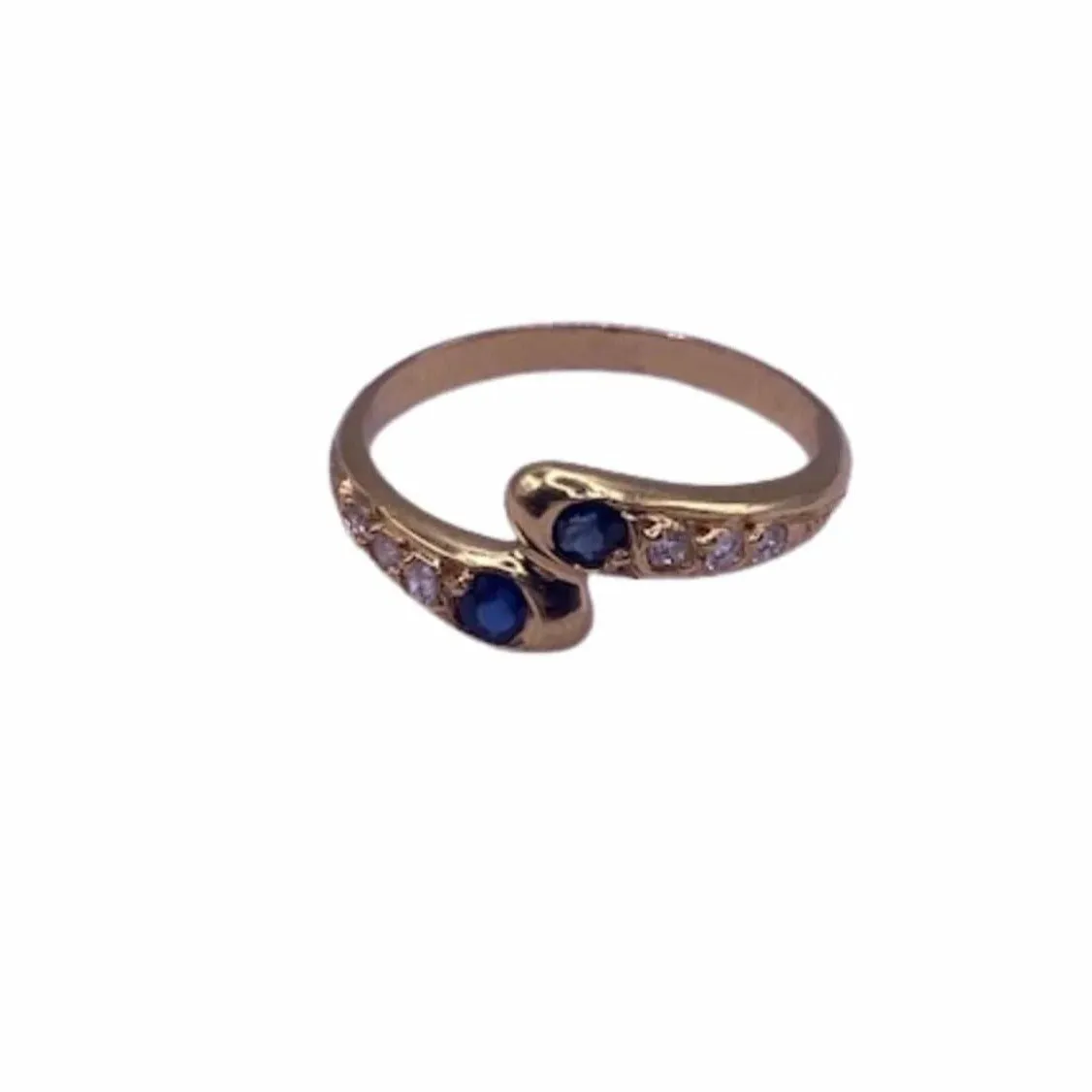 Bague Toi et Moi or jaune saphirs diamants sold by 58 Facettes