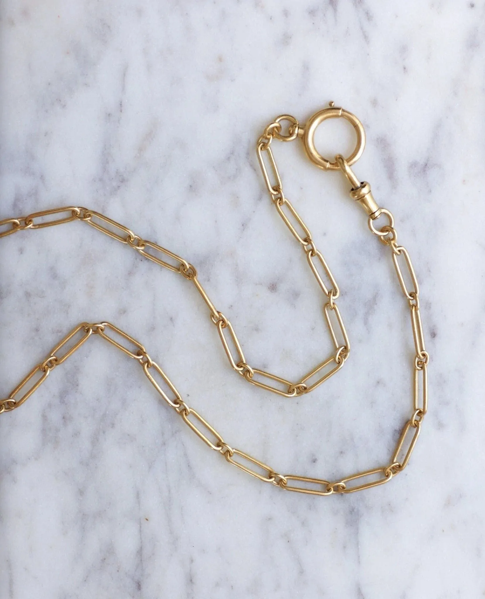 Chaîne ancienne maille rectangle en or jaune sold by 58 Facettes product image thumbnail 4