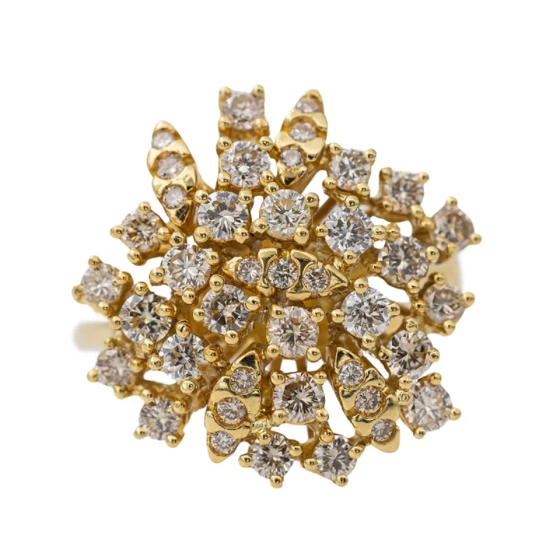 Bague Fleur Or jaune Diamant sold by 58 Facettes