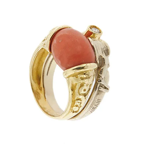Bague double corail et diamant sold by 58 Facettes product image thumbnail 4