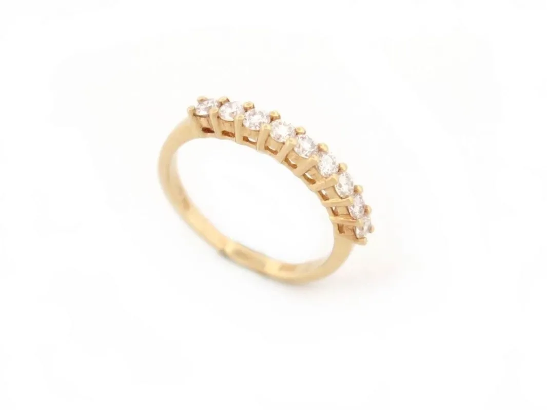bague sertie de 9 diamants en or jaune sold by 58 Facettes
