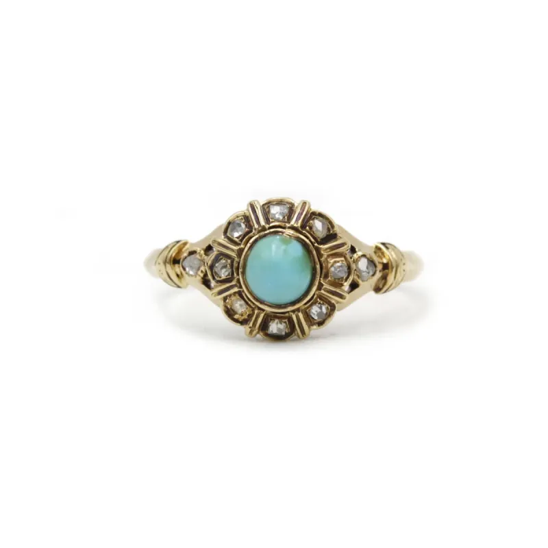 Bague Or, Turquoise & Diamants sold by 58 Facettes
