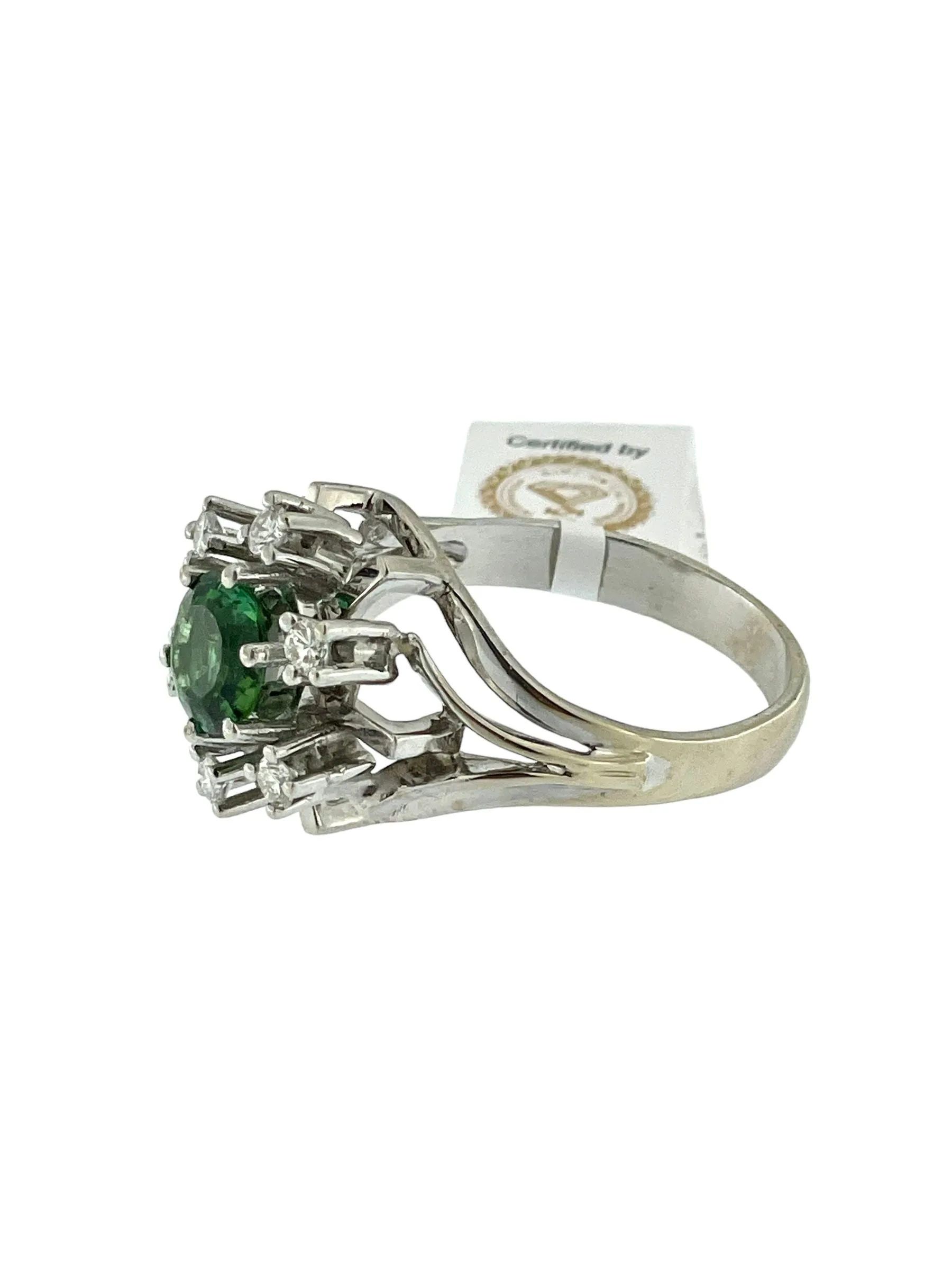 Bague en or blanc tourmaline verdelite et diamants sold by 58 Facettes product image thumbnail 4