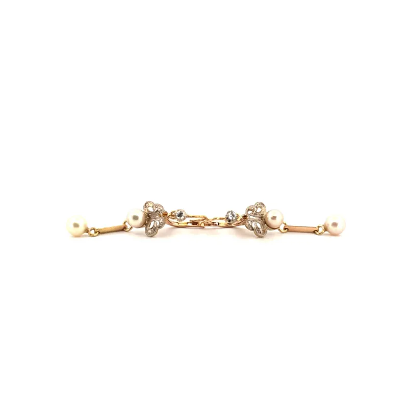 Boucles d'oreilles Or Jaune 18k Perles & Diamants sold by 58 Facettes