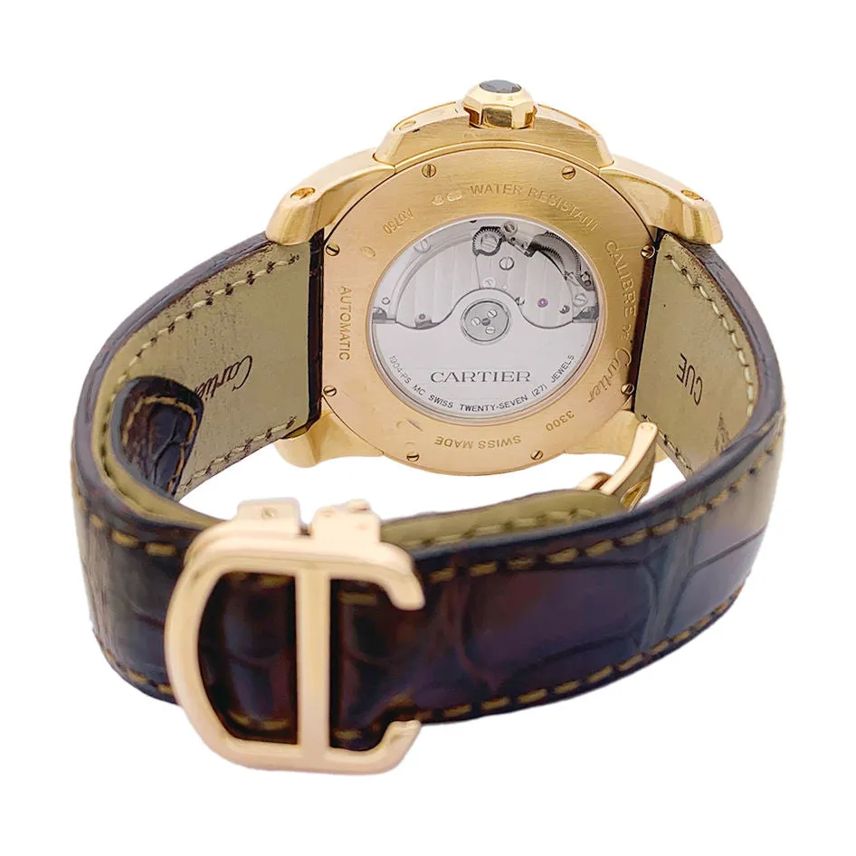 Montre Cartier, "Calibre de Cartier", or rose, cuir. sold by 58 Facettes product image thumbnail 4