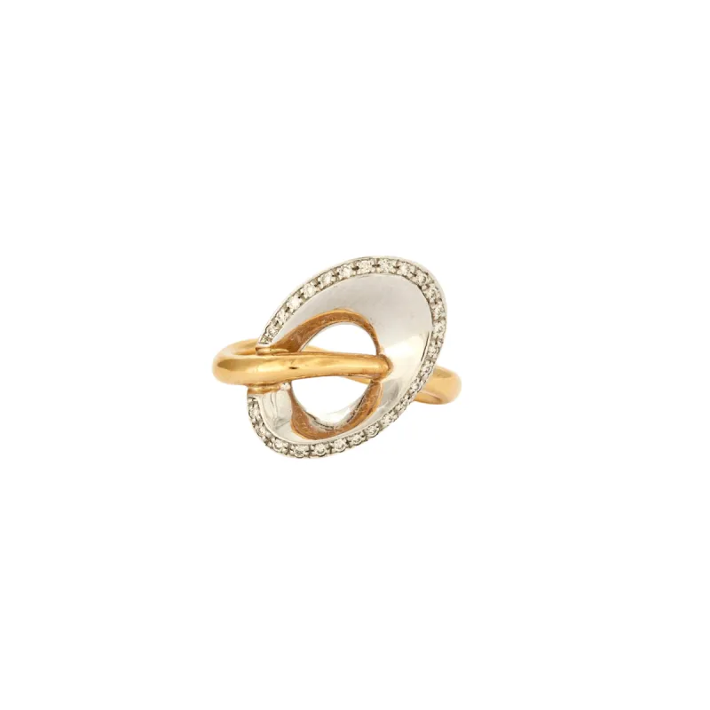 Bague en or jaune et or blanc sold by 58 Facettes