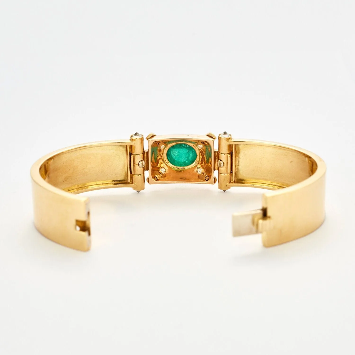 Bracelet Vintage en or jaune avec Émeraude en cabochon sold by 58 Facettes product image thumbnail 4