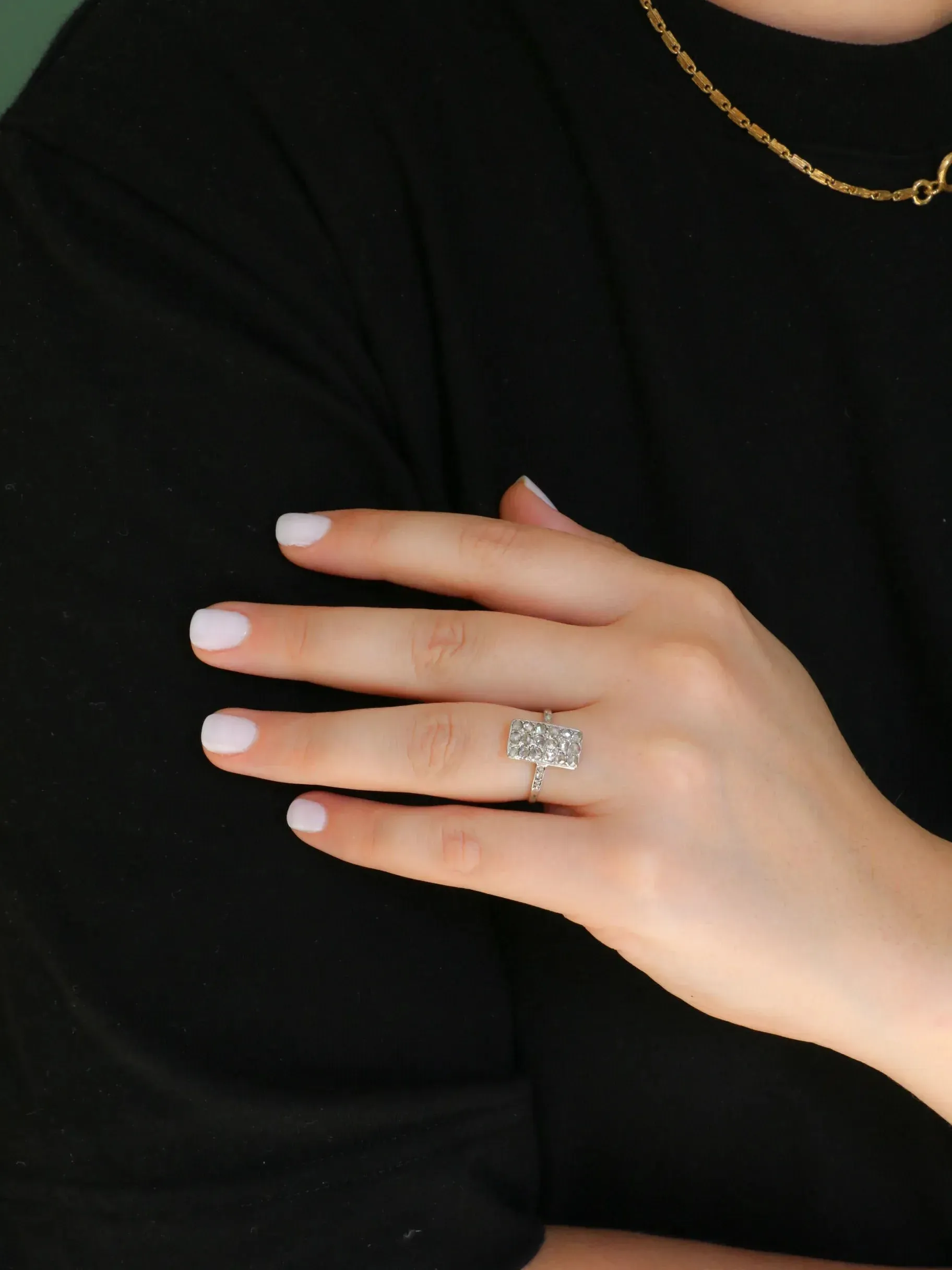 Bague Art Déco diamants taille rose sold by 58 Facettes product image thumbnail 2