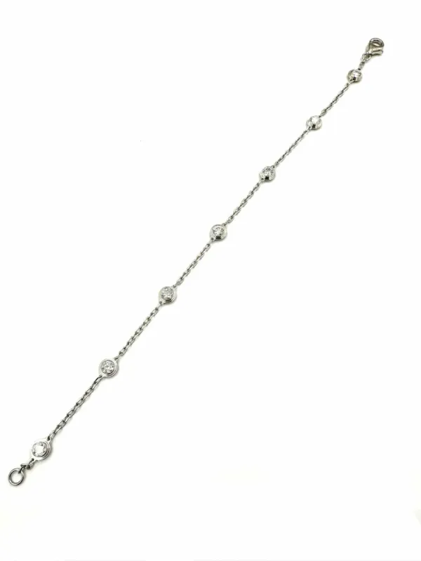 CARTIER. Collection "Diamants légers, bracelet or blanc et diamants sold by 58 Facettes