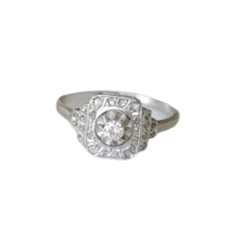 Bague de fiançailles Art Deco, Diamants sold by 58 Facettes