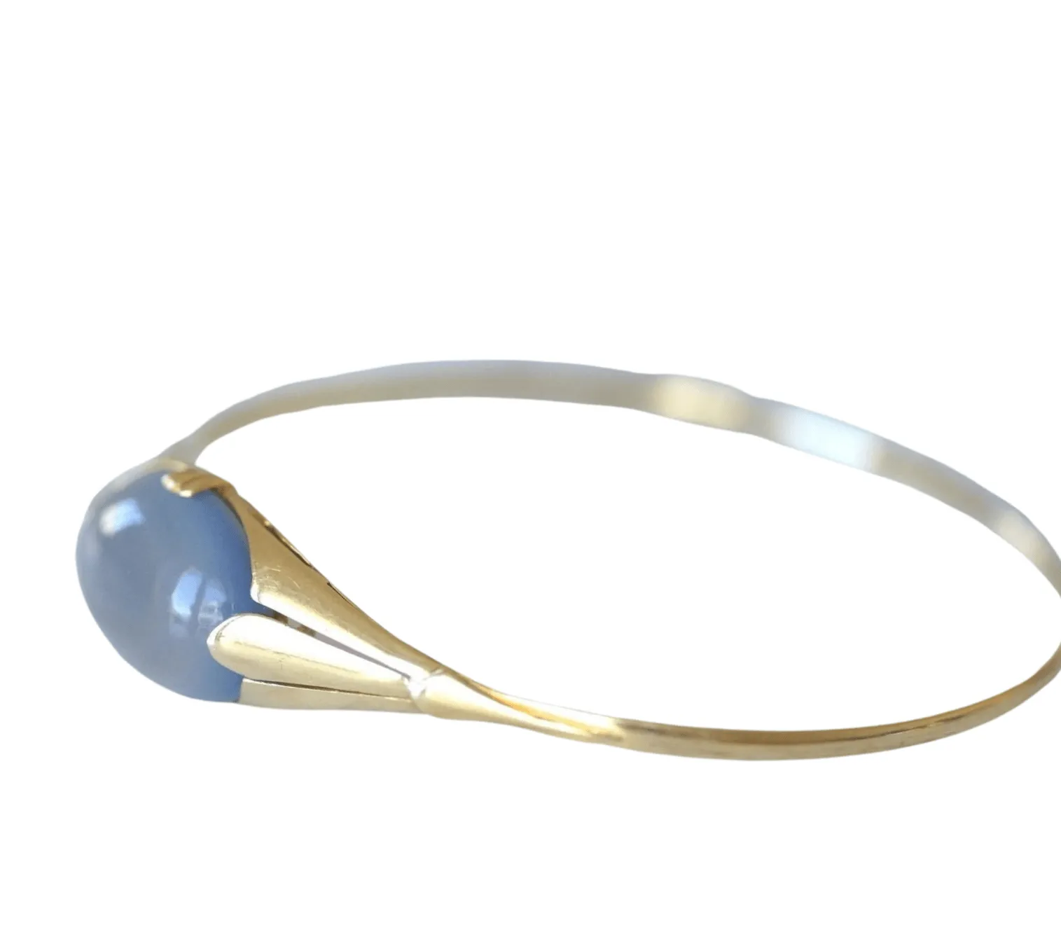 Bracelet jonc Art Nouveau calcédoine bleue sold by 58 Facettes