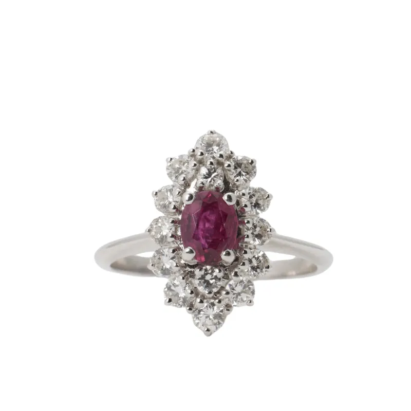 Bague rubis et diamants sold by 58 Facettes